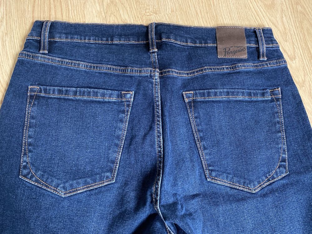 Blugi jeans slim fit-Penguin-noi, pt barbati