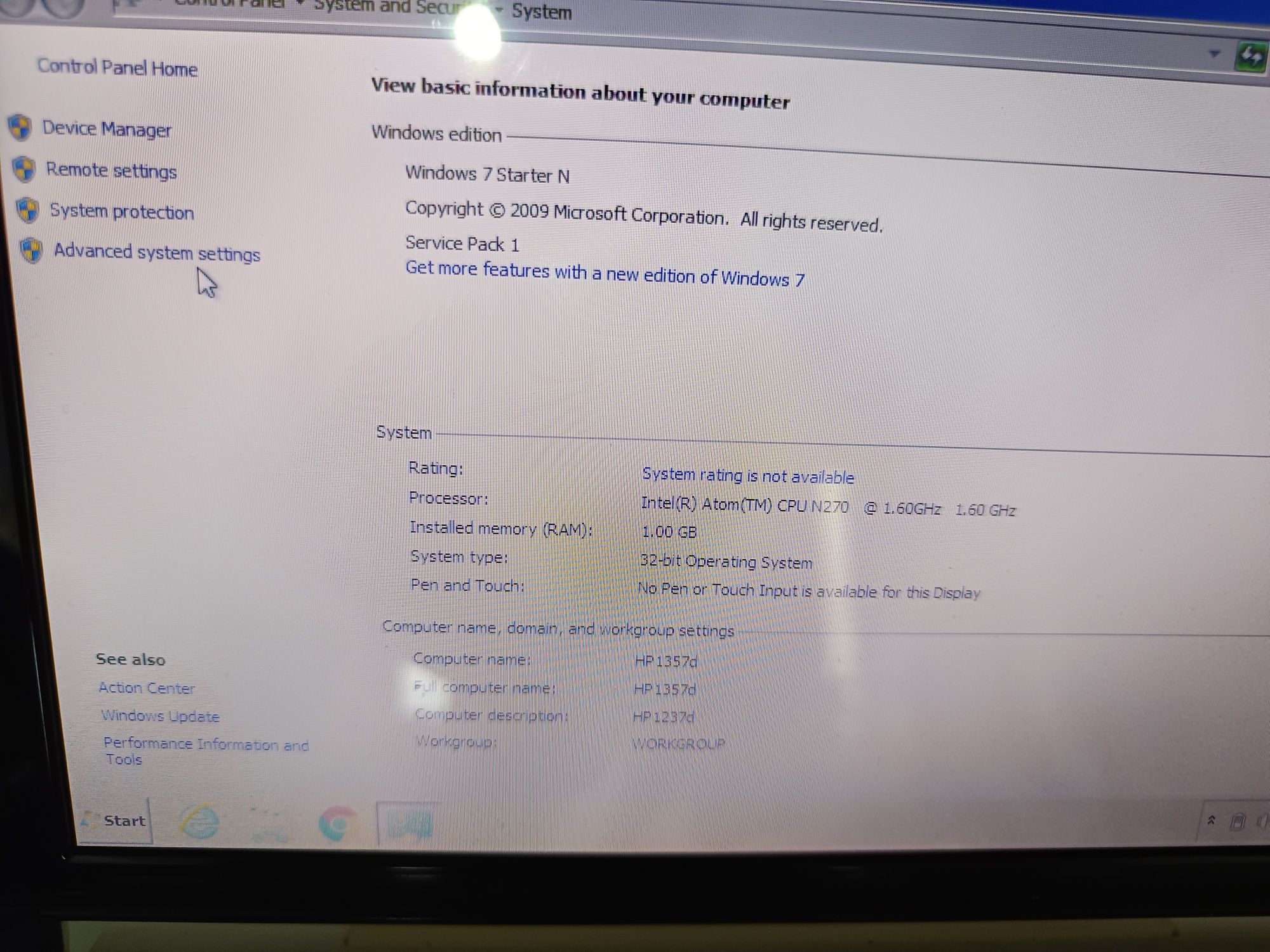 Acer aspire mini laptop impecabil