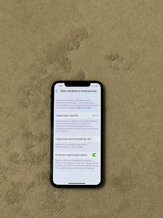 iPhone X Negru 64 GB 100% baterie impecabil