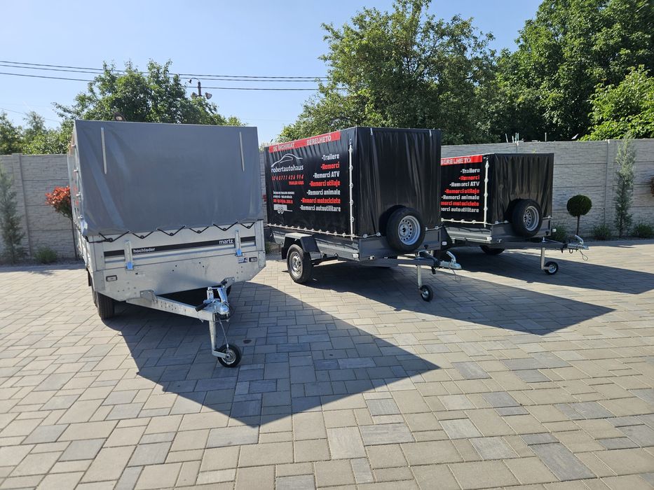 Inchiriez remorca cu prelata pe 2 axe de 2000 kg, trailere si remorci