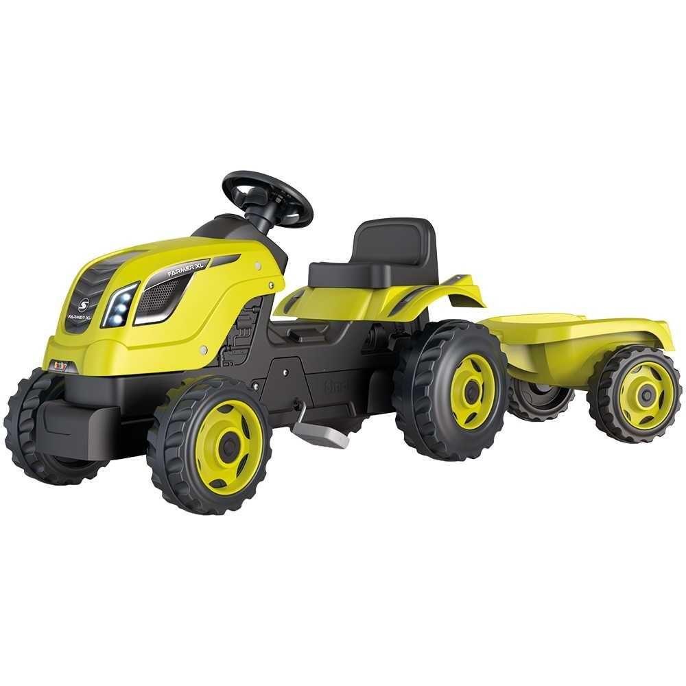 Tractor cu pedale si remorca Smoby Farmer XL verde/albastru