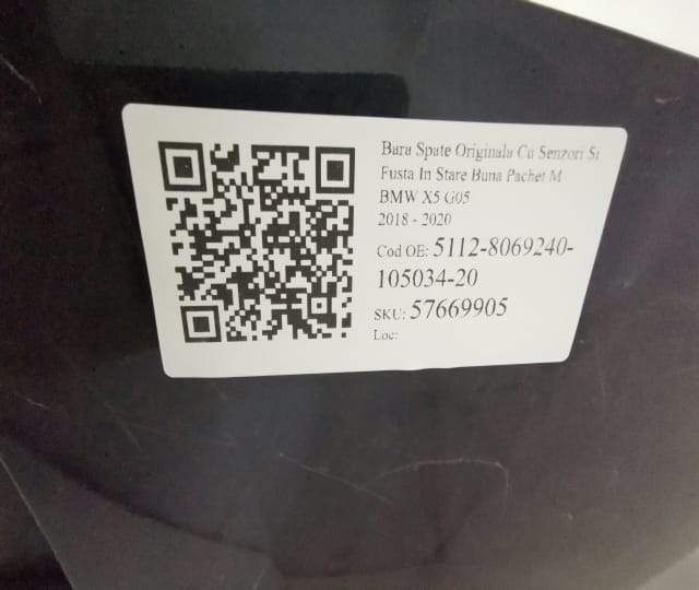 Bara Spate Originala Cu Senzori Si Fusta In Stare Buna Pachet M BMW  X5  G05 [2018 - 2023]