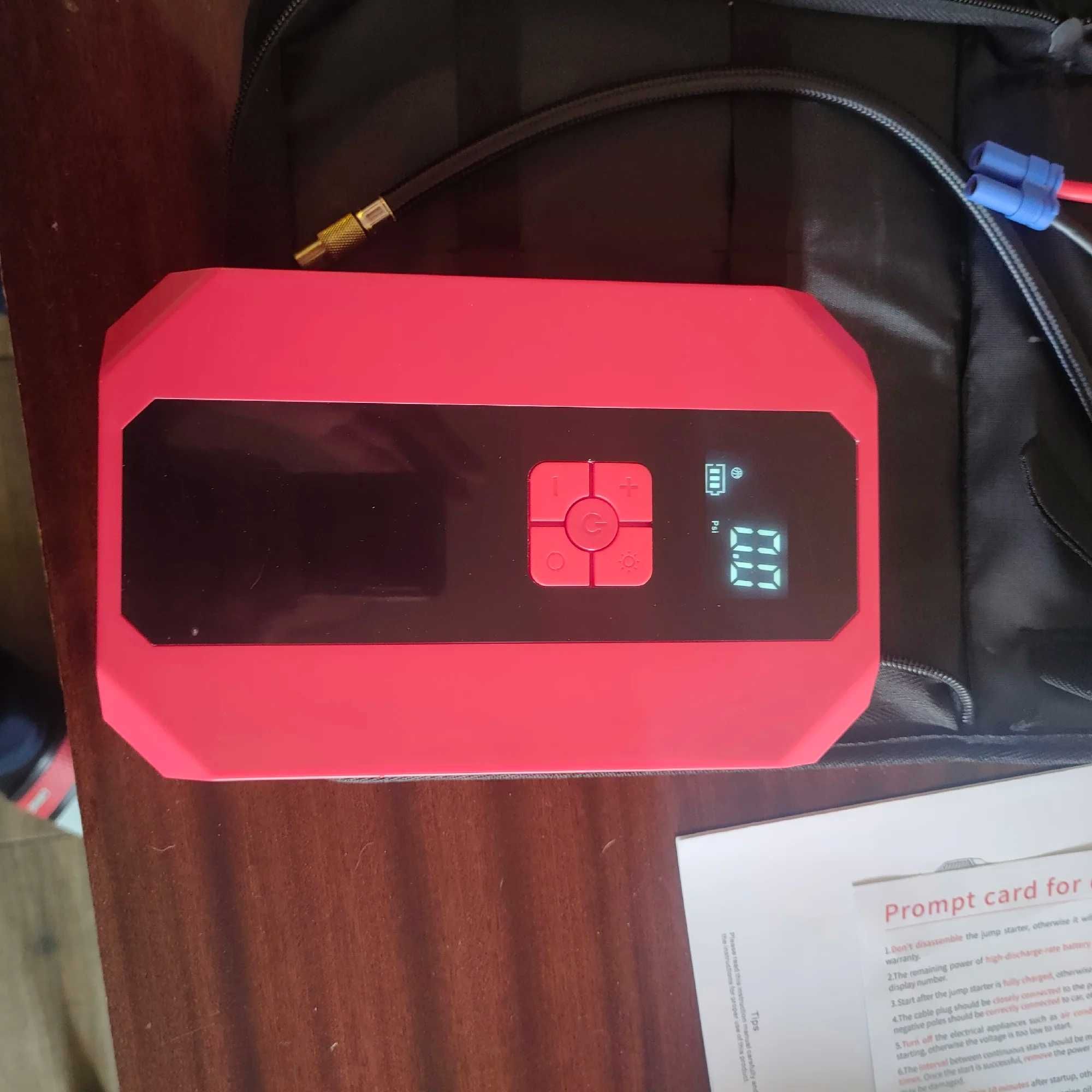 Пусковое устройство-jump start 4 в 1, (компрессор, фонарь, USB, 12В)