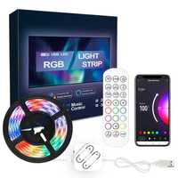 Banda LED RGB TV, 3 metri wifi Tuya, controller, telecomanda 90 leduri