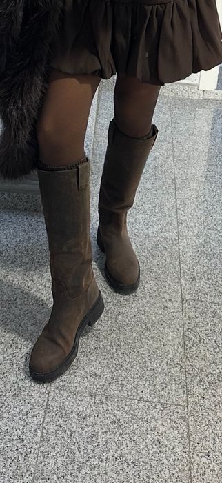 Ботуши от телешка кожа Massimo Dutti