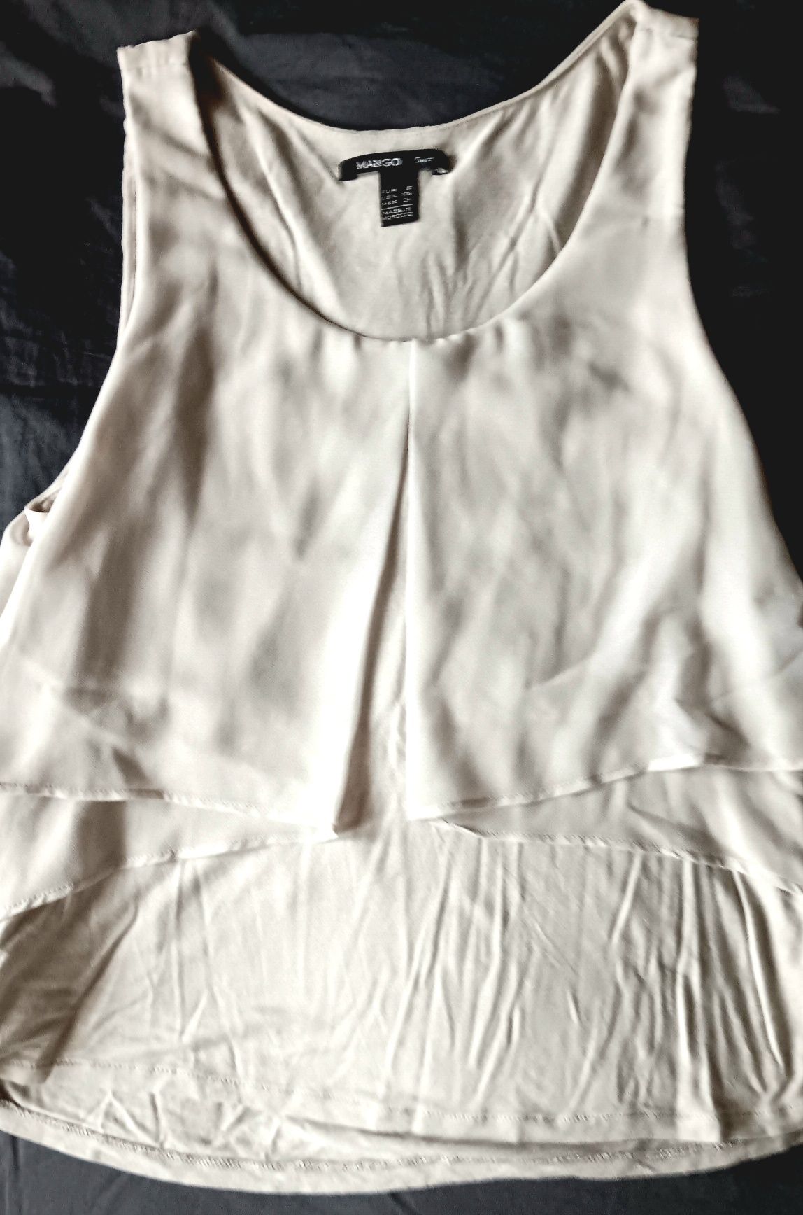 Bluza Mango Fara Maneca Bej, S