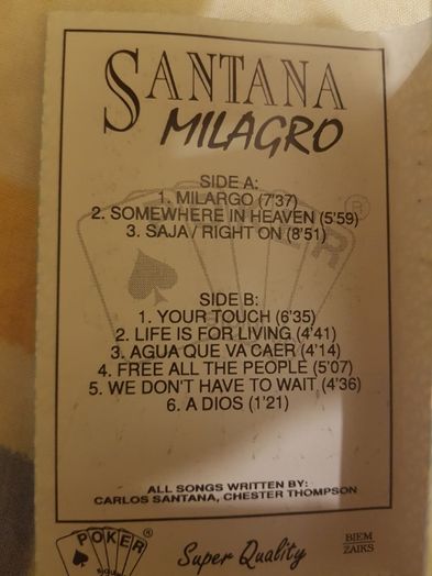Carlos Santana - Milagro- caseta album nouă
