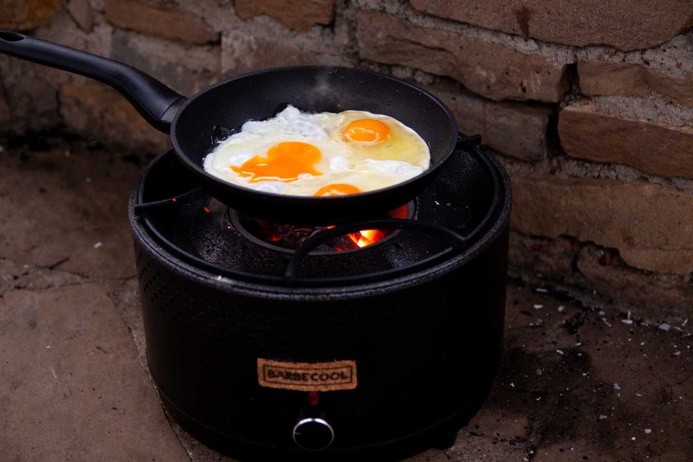 Бездимно преносимо барбекю Buerk с вентилатор,скара,котлон,печене