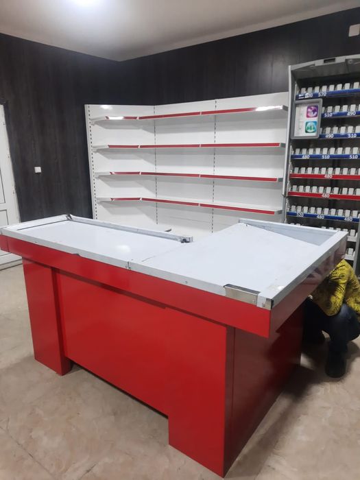 Стеллажи полки овощные хлебные кассовые боксы корзины