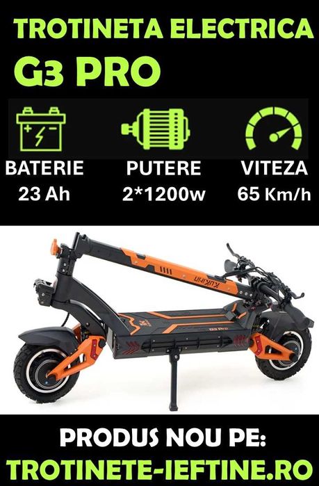 Scuter Kukirin G3 pro Realizat pentru off-road 2400 W 65 km/h, NOUA
