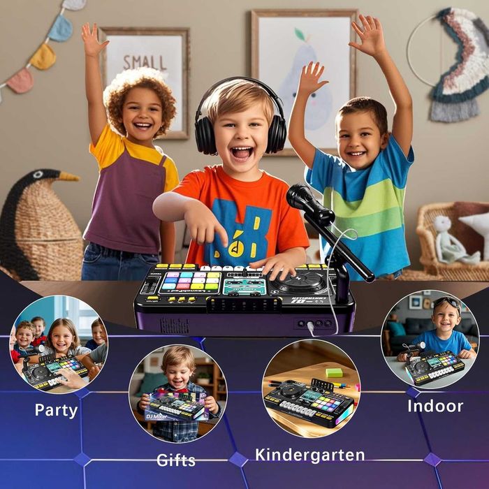RedCrab Детска DJ миксерна маса, DJ пулт за деца с микрофон, Bluetooth