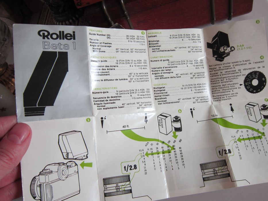 Flash Rollei Beta 1  made in Singapore +instructiuni, functional