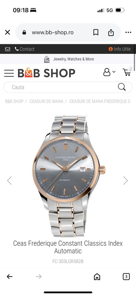 Ceas federique constant automatic ediție limitată