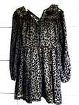 Rochie de seara din voal cu insertii de catifea animal print.
