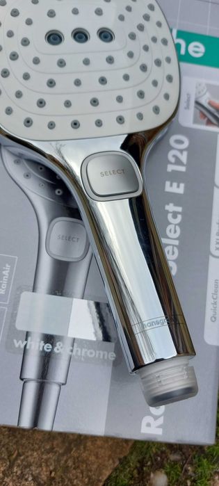 Para de dus Hansgrohe Raindance Select E120 cu 3 jeturi, white-chrome