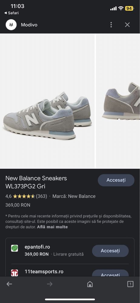 New balance Sneakers WL373PG2 Gri