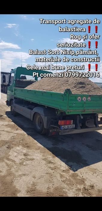 Transport nisip sort balast etc