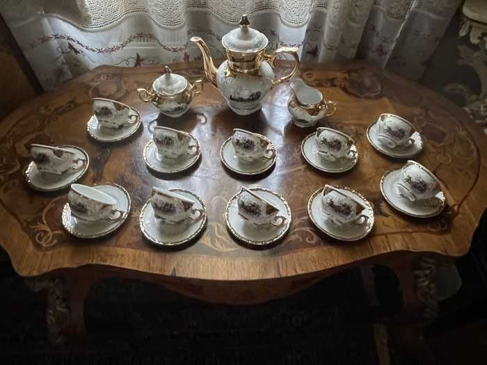 Elegant serviciu pt.cafea-Bavaria-marcat-scene de epoca-Franta