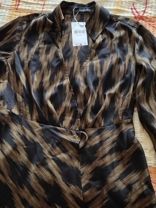 Rochie satinată-MANGO