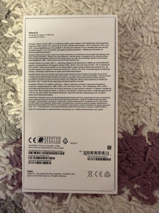 Telefon mobil Apple iPhone 13, 128GB, 5G, Starlight