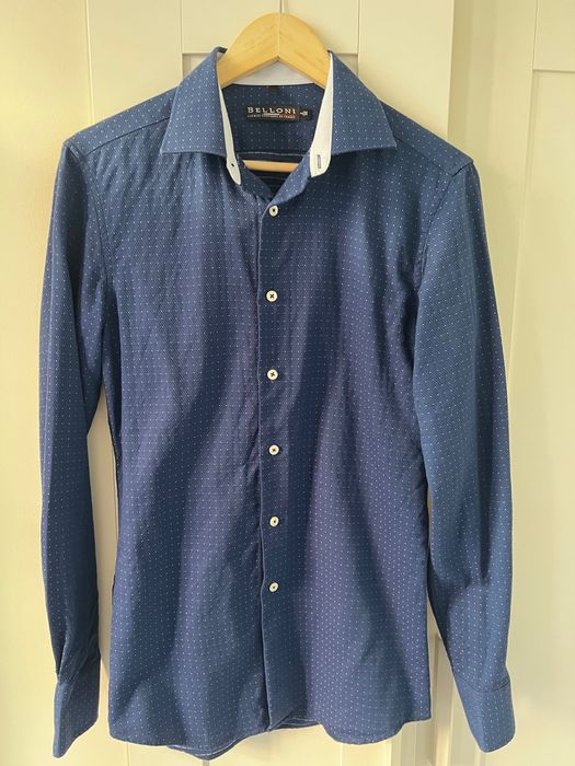 Тъмно синя официална риза, S 38