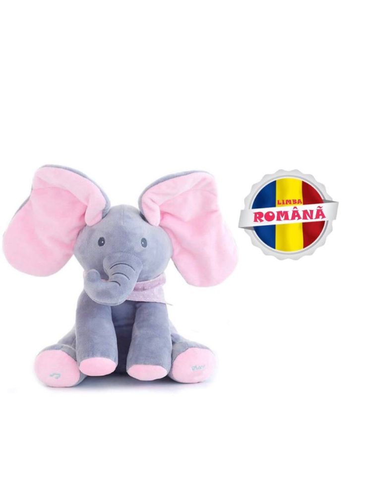 Jucarie interactiva Elefant din Plus,Smartic, roz/ albastru