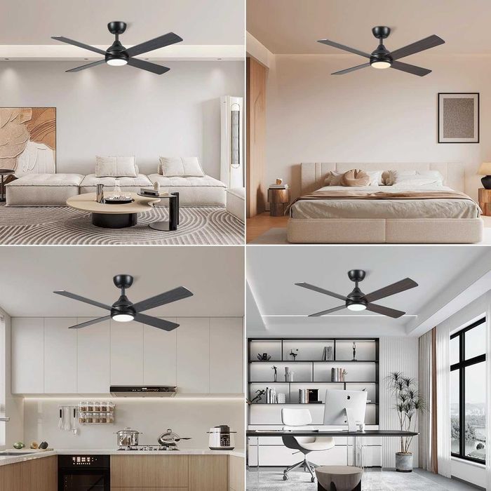 CJOY Безшумен таванен вентилатор с осветление 122 см