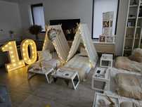 Cort teepee pentru petreceri sleepover.