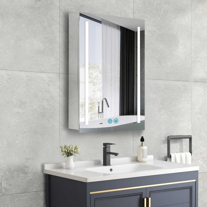 Dulap baie cu Oglinda + antiaburire+ LED 50x70cm, REDUS de la 980RON