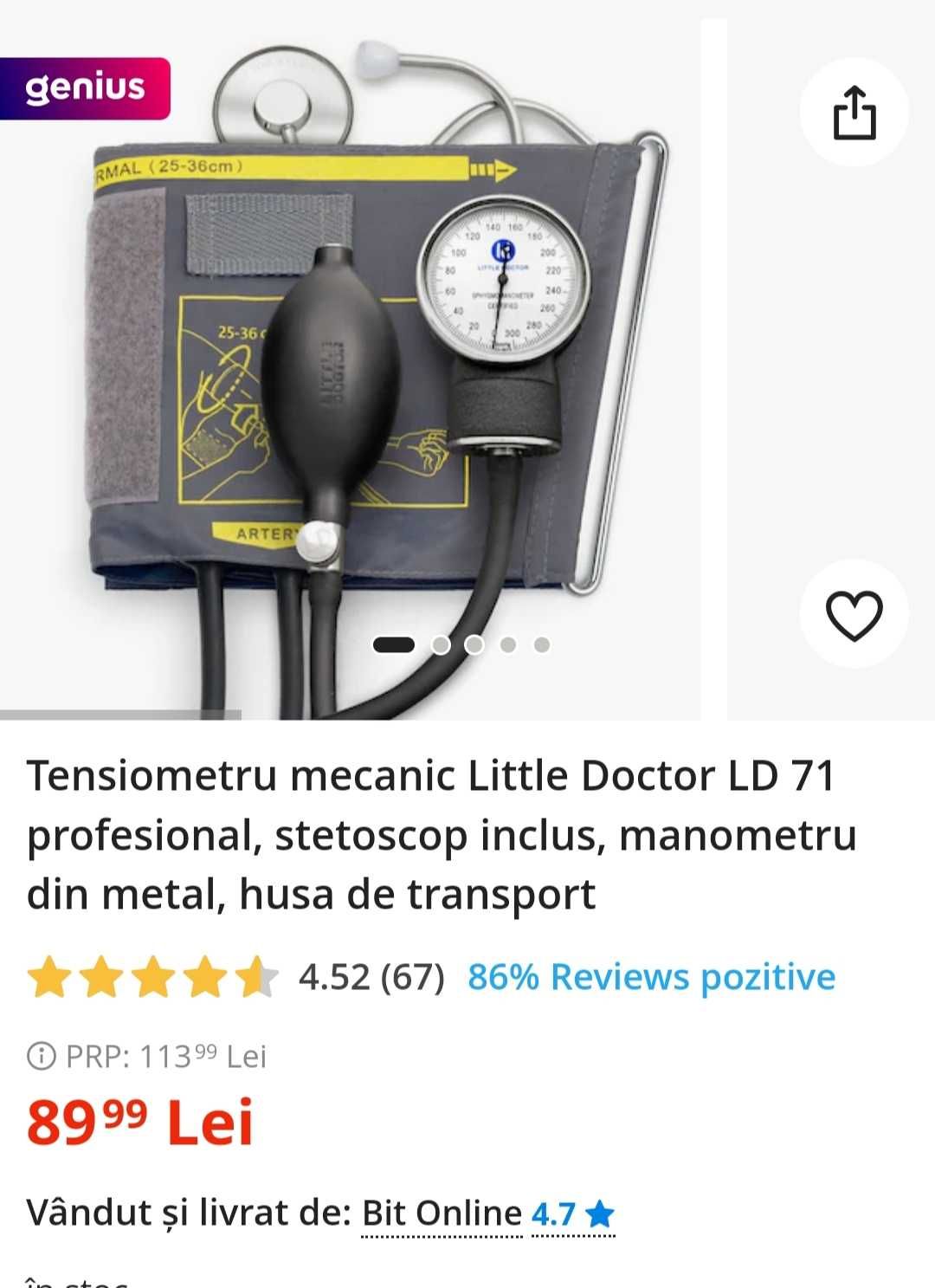 Vând tensiomentru mecanic , stetoscop inclus