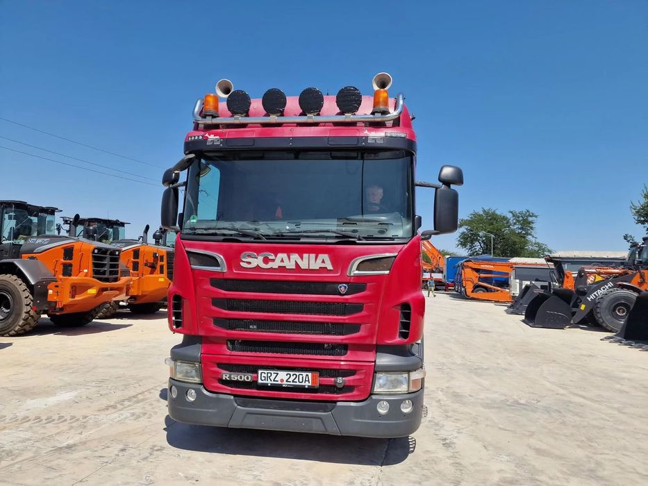Scania V8 cu 500CP, 2011, 599.690km, 6x2 cu axa liftabila si viratoare, Cutie viteze automata, Anvelope 315/80R22,5 90% bune, Kit basculare, rezervor 600l, goarne, proiectoare, Carte identitate, rulat in Germania, PROMOTIE 28.900 EUR+Tva