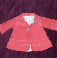 Palton roșu pentru fetițe 3-6 luni
