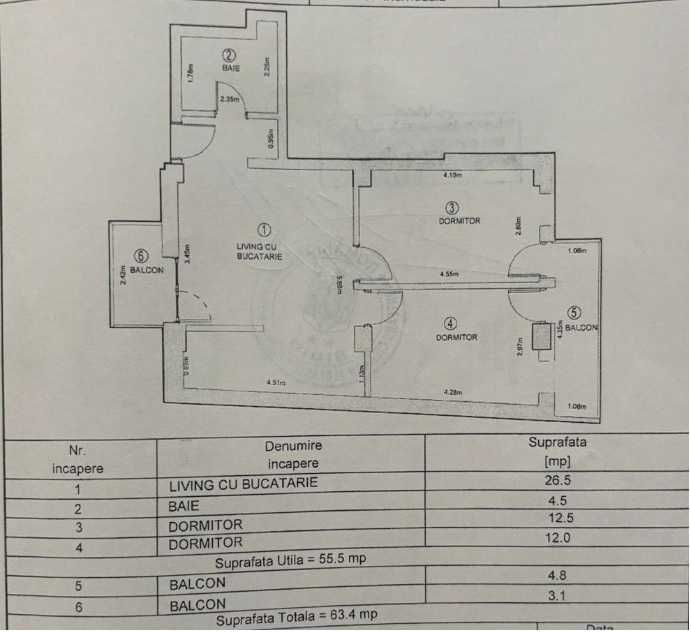 Apartament 3 camere - et. 2 - str Ogorului - loc parcare - NOU