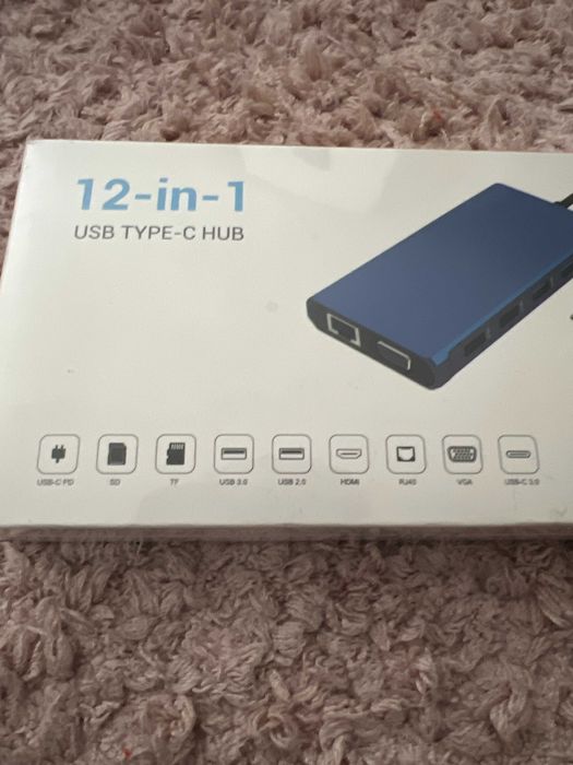 USB-C Hub Docking Station 11 ports/12 in 1 NOU SIGILAT