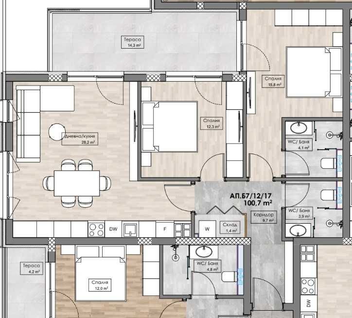 Продава се Тристаен апартамент в Пловдив, Кършияка - 113 кв.м за 1410 €/кв.м - Снимка #1