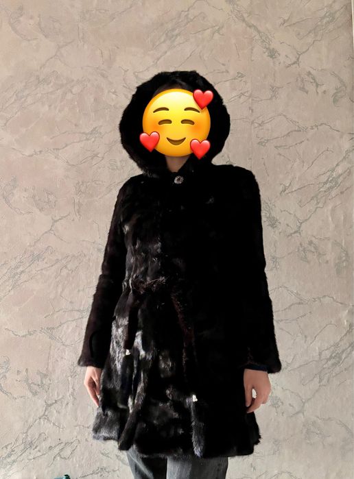 Норковая шуба с шапкой