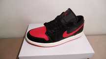 Jordan 1 low/ black,gym red,sail -  41