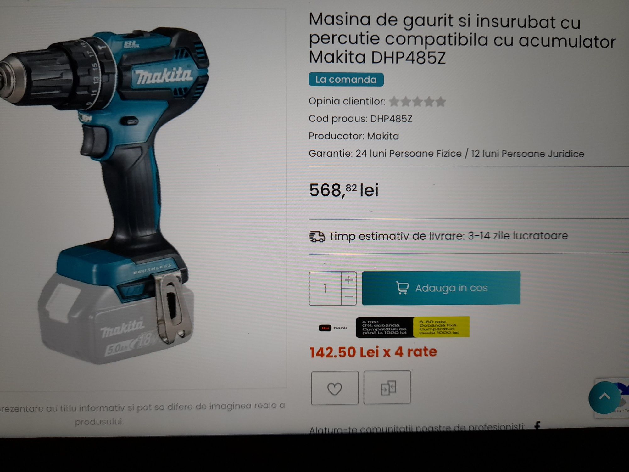 Makita DHP485 masina de gaurit si insurubat cu percutie