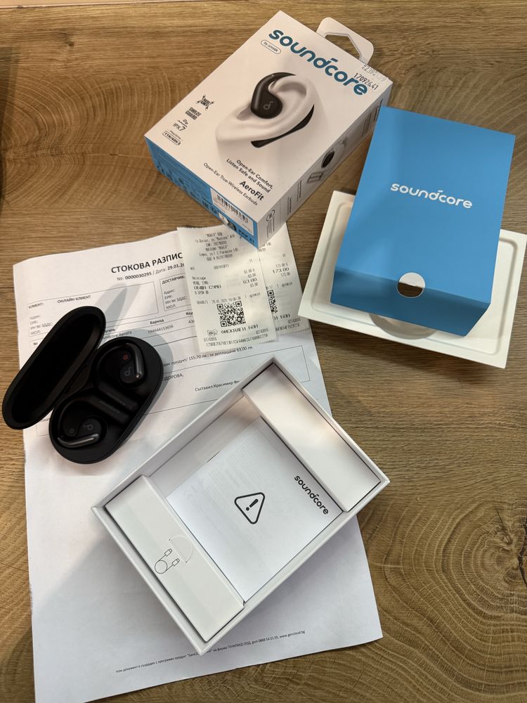 Слушалки Anker soundcore AeroFit черни + гаранция