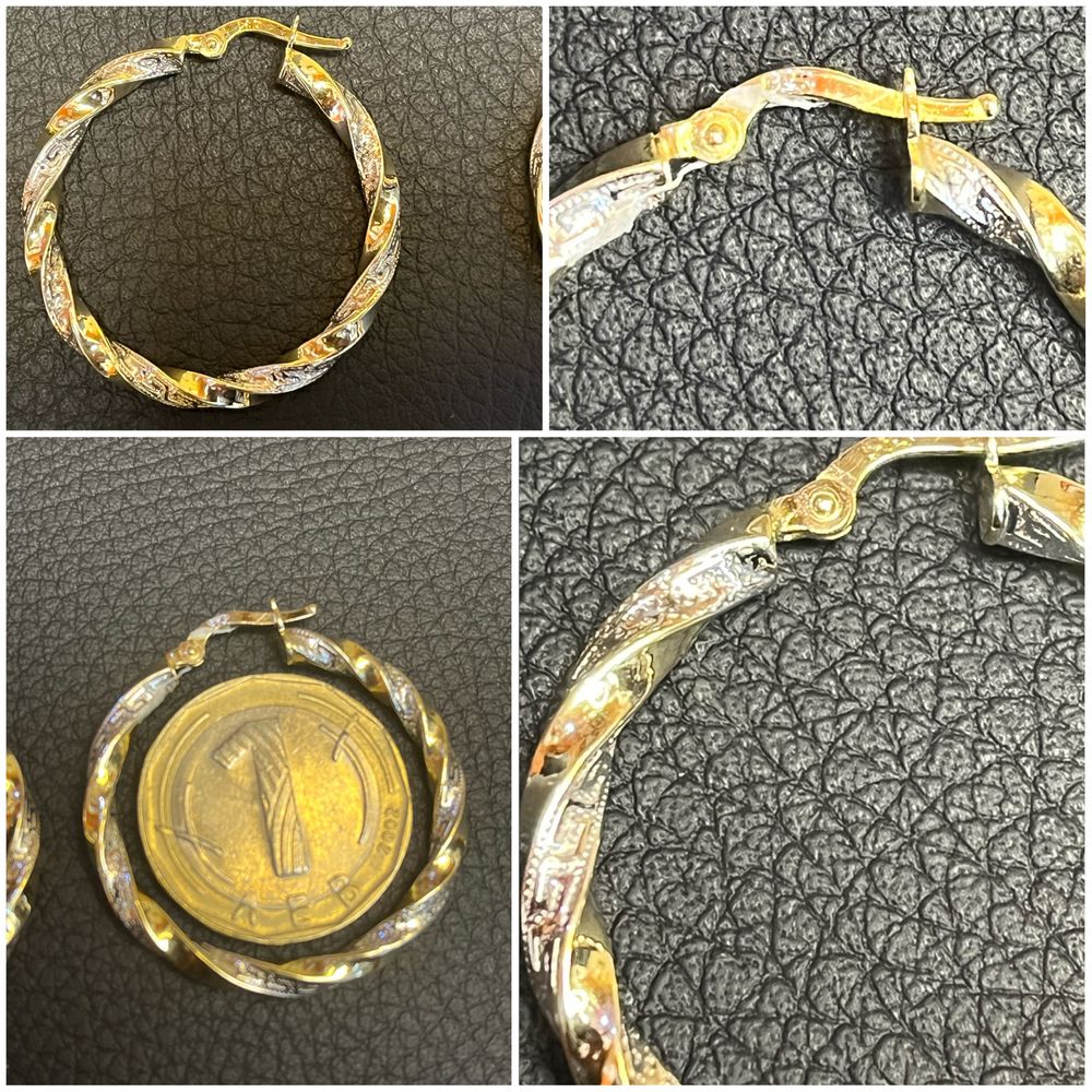 Златен ланец гривна обеци ланче 14 к 585 gold zlato zlaten lanec obeci