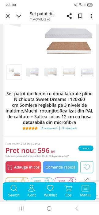 Set pătuț din lemn