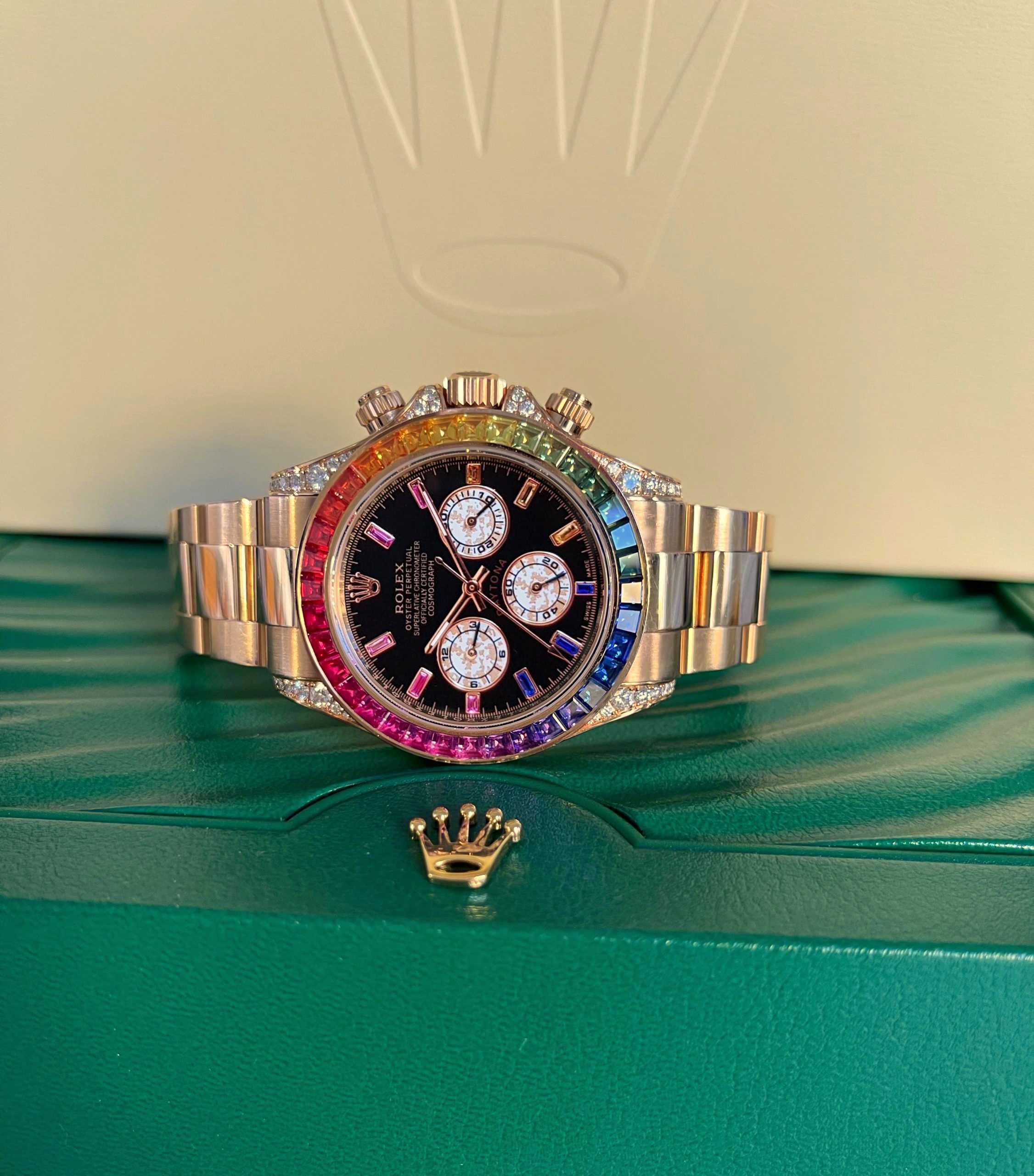 Rolex Daytona Rainbow ping Gold