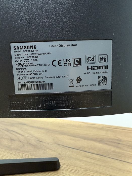 Monitor Samsung 32inch curbat