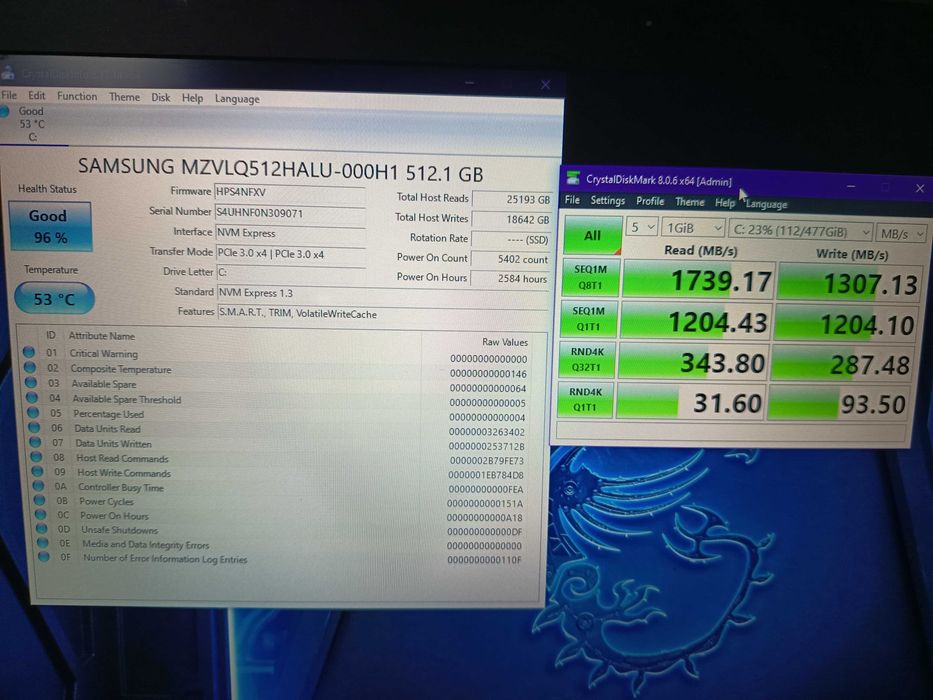 Laptop gaming, MSI Core i7 8750h, gtx 1070 8gb, 16gb ddr4, ssd 512gb