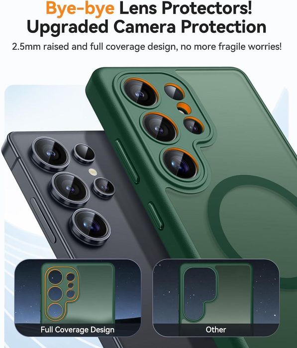 Матов magsafe кейс за samsung galaxy s25 ultra - зелен