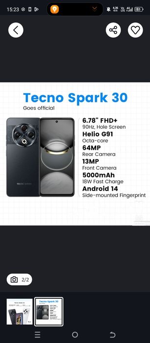 Telefon Tecno Spark