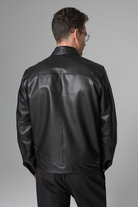 Jachetă din piele, bărbați Massimo Dutti, marim.L (Super Ofertă).