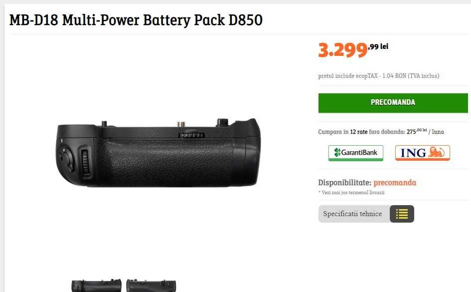 Nikon MB-D18 Battery Grip D850 original