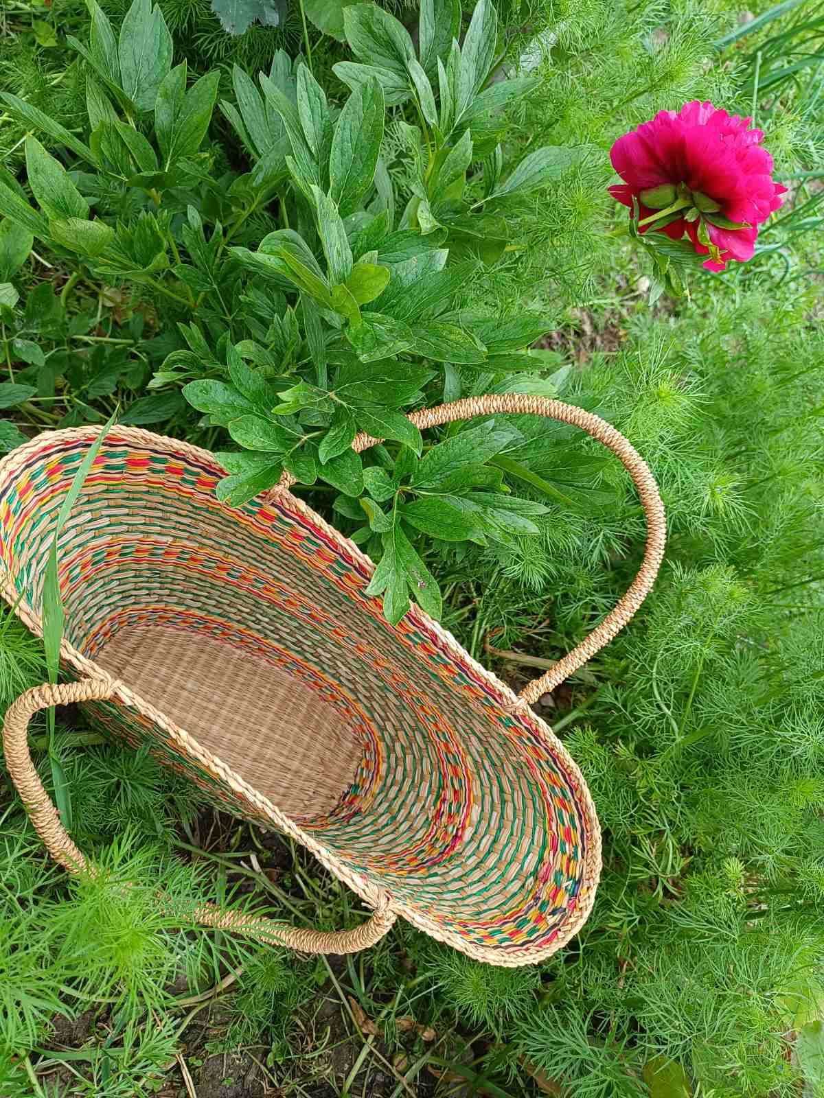 Плетена кошница/чанта за плаж или пазаруване