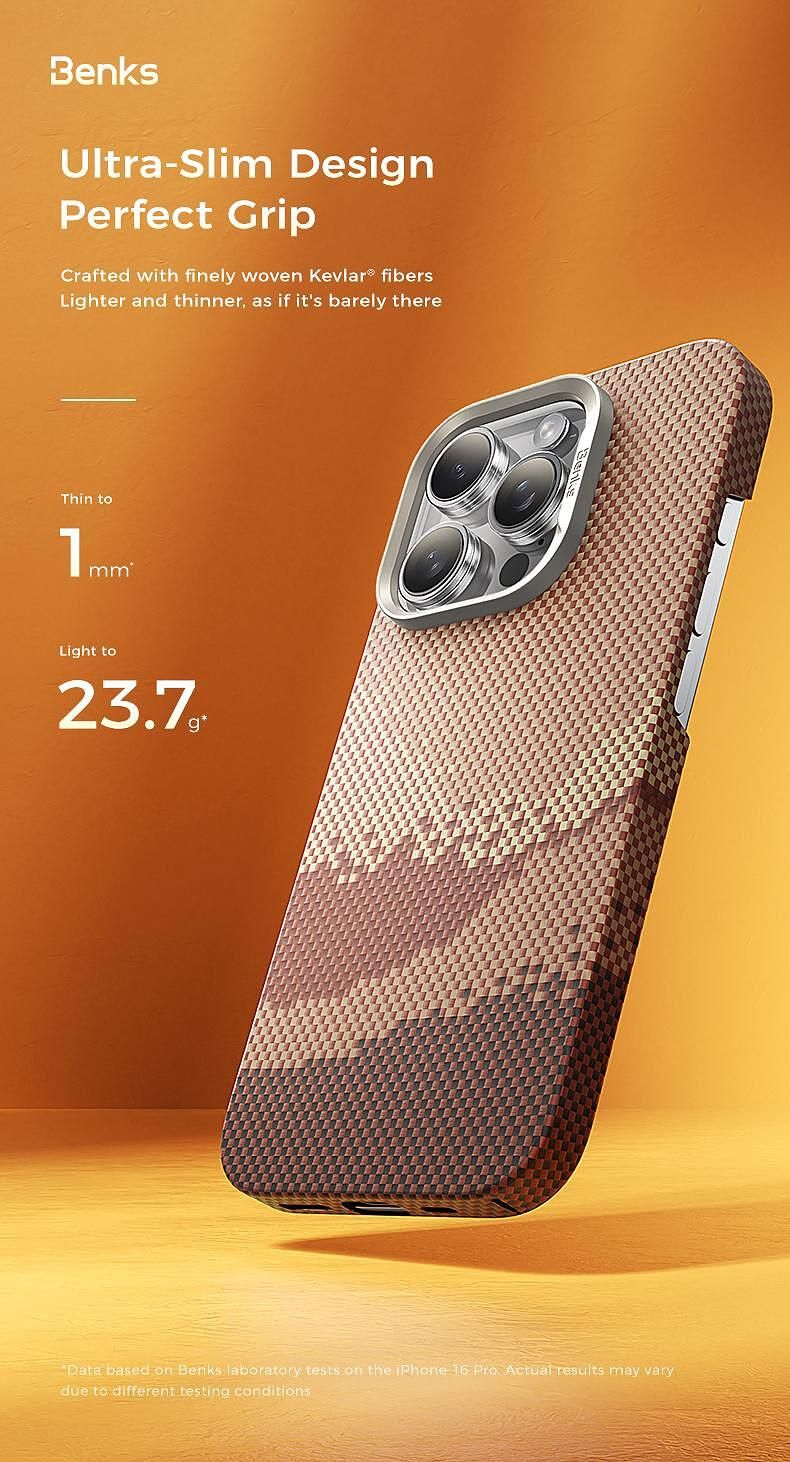 Кейс benks etui magnetic golden tide kevlar 600d за iphone 16 pro